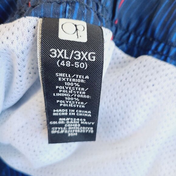 Op Men's 3XL Blue Plaid Swim Trunks With Pockets & Mesh Lining - Picture 4 of 8